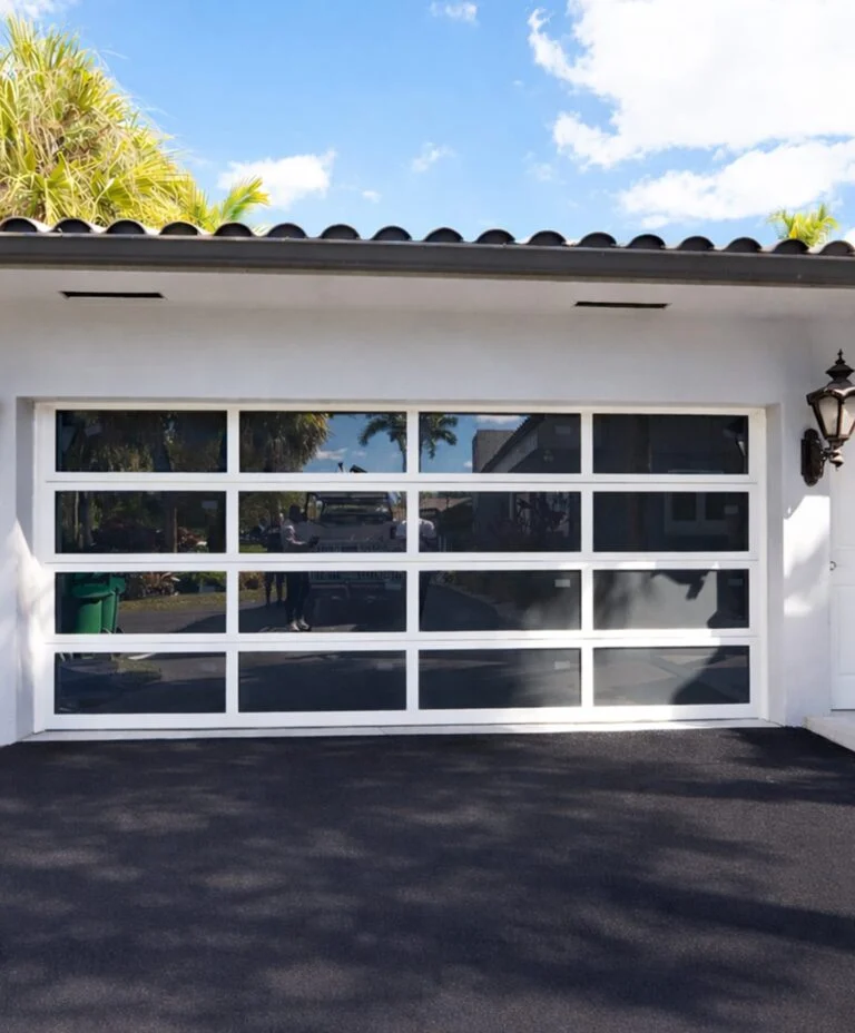 Custom glass garage door configuration