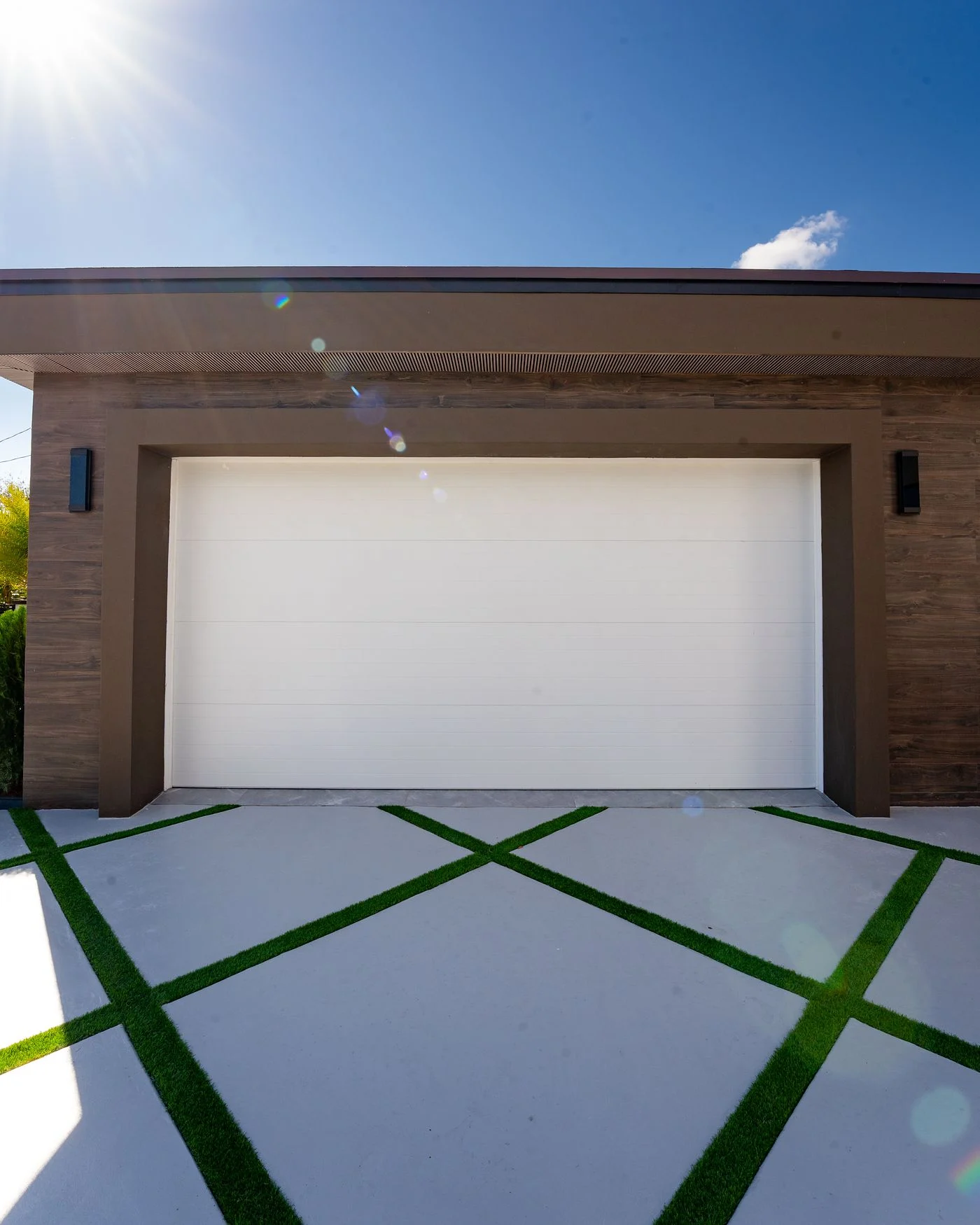 Garage opening before the Dubai Framed door installation